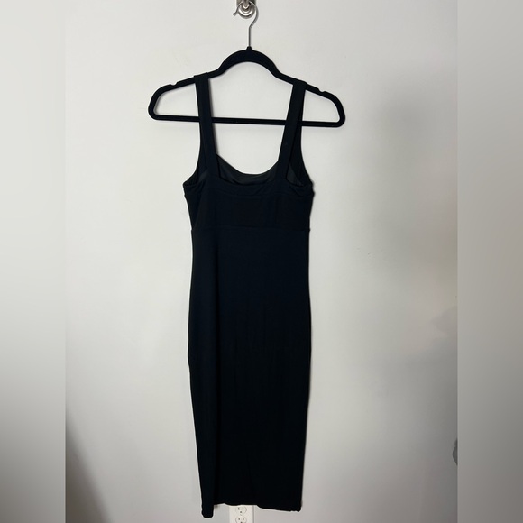 Good American Tank Dress 90s Square Neck Sleeveless Black Classic Stretch 622 - Picture 7 of 9
